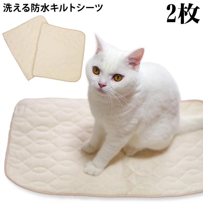 ゴロにゃんオリジナル 洗える防水キルトシーツ 2枚セット (36326