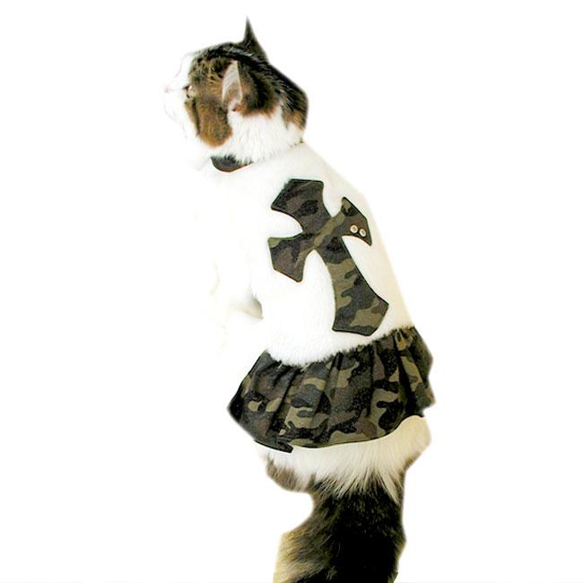 ゴロにゃんオリジナル猫服 ラメ迷彩クロスドレス ( おしゃれ猫服