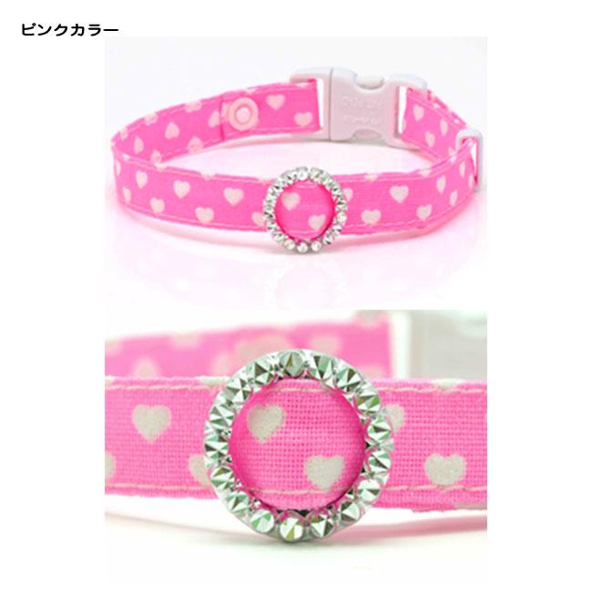 デイリー猫首輪10ミリ幅 ミラクル眩しいハートシリーズ ピンクカラー