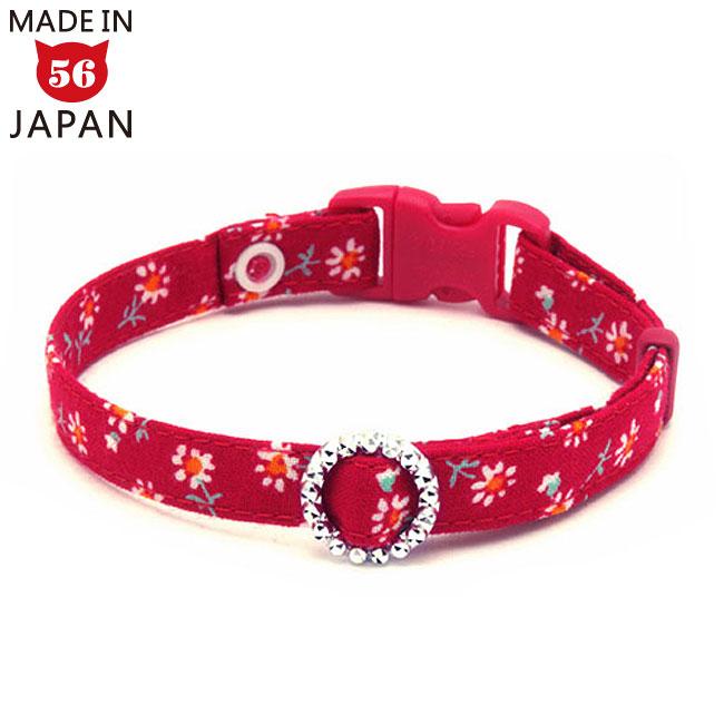 デイリーEX猫首輪 かわいい白い小花柄 ゴロにゃんオリジナル猫用首輪